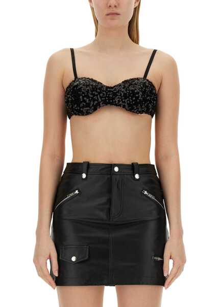 Bluze MOSCHINO JEANS Sequined Top BLACK Femei (BM 14014187) 1