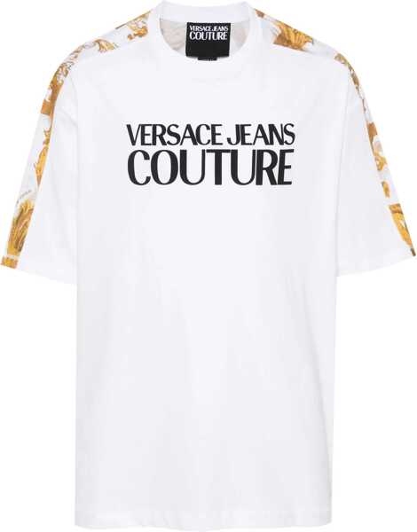 Tricouri Versace Jeans Couture T-Shirt With Logo WHITE Barbati (BM 14015021) 1