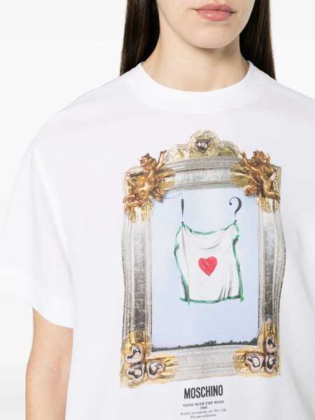 Tricouri Moschino Gone With The Wind T-Shirt WHITE Femei (BM 14015837) 5