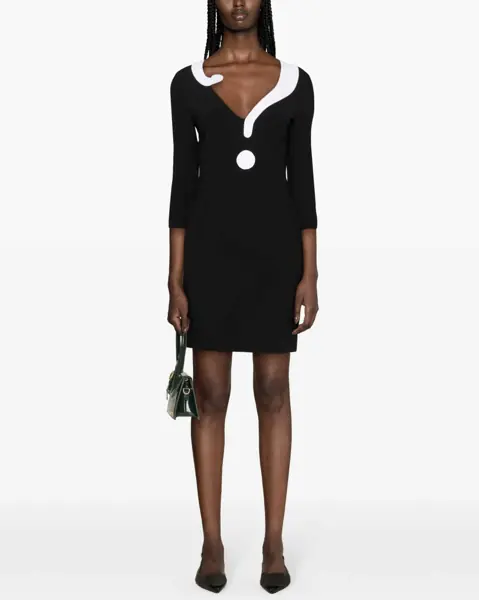 Rochii casual Moschino Crepe House Symbols Dress ? BLACK Femei (BM 14016353) 2