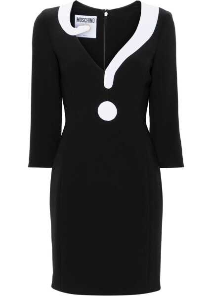 Rochii casual Moschino Crepe House Symbols Dress ? BLACK Femei (BM 14016353) 1