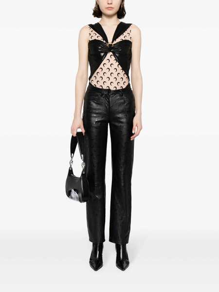 Body-uri MARINE SERRE Marine Serre Draped Viscose Bodysuit Black Femei (BM 14022857) 2