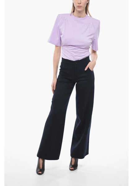 Pantaloni casual AERON Straight Fit Wool Harbour Pants Blue Femei (BM 14022866) 4