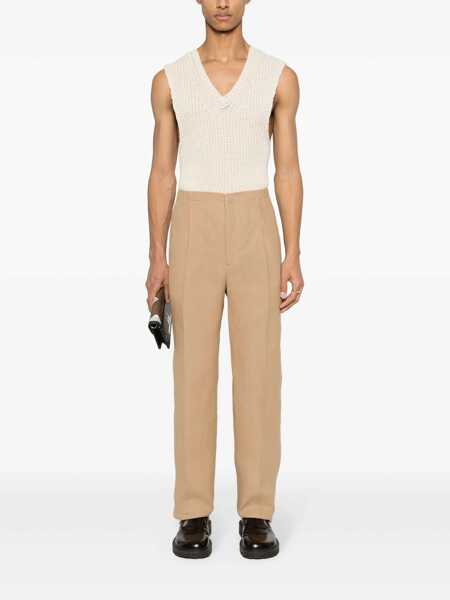 Pantaloni Fendi Fendi Canvas Trousers Beige Barbati (BM 14023685) 2