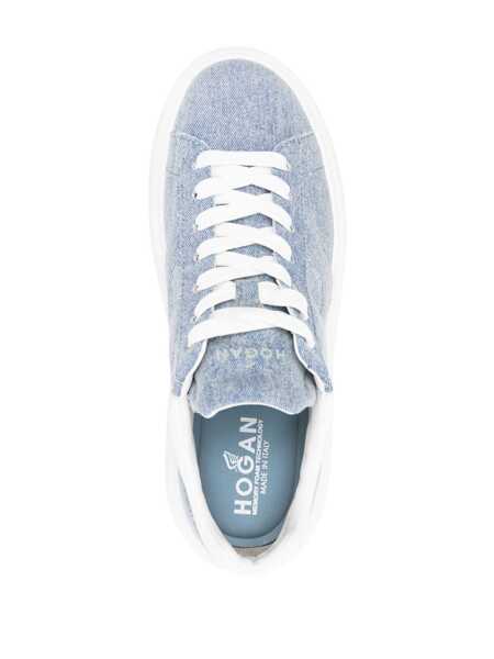Sneakers Hogan Ligth blue H-stripe sneakers Blue Femei (BM 14025716) 4