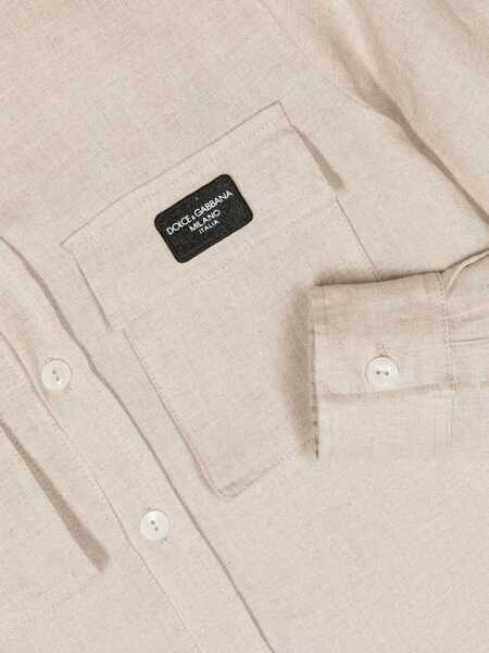 Camasi Dolce & Gabbana D&G linen shirt Beige Baieti (BM 14026793) 3