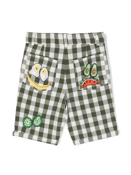 Pantaloni scurti Stella McCartney Checked shorts with prints Green Baieti (BM 14028125) 2