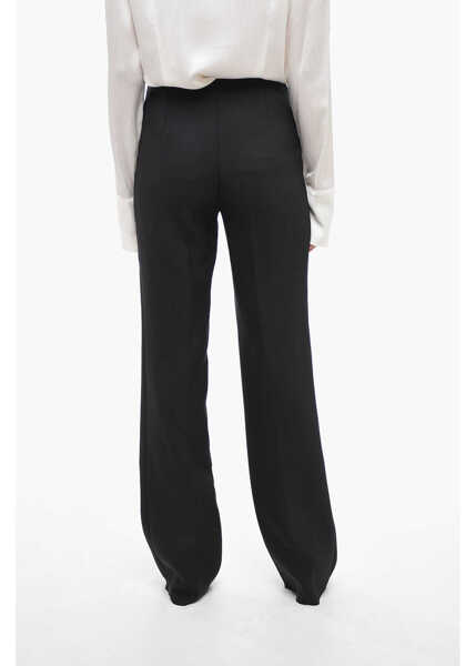 Pantaloni office Salvatore Ferragamo Pleated High Waist Pants Black Femei (BM 14030816) 2