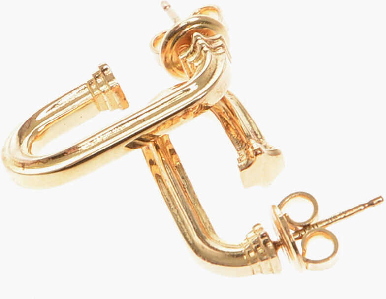 Cercei Bottega Veneta Silver Hoop Earrings Pillar Gold-Effect Gold Femei (BM 14030969) 3