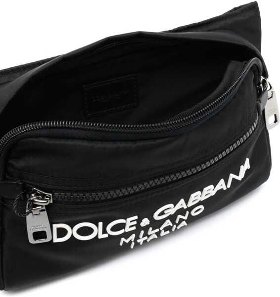 Borsete Dolce & Gabbana Solid-Color Belt Bag With Embossed Logo Black Barbati (BM 14030975) 5