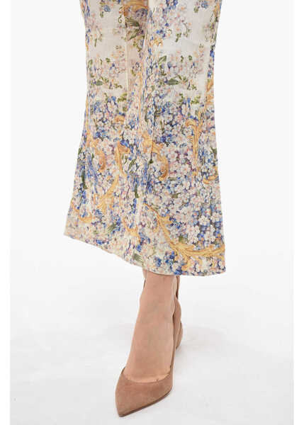 Pantaloni casual ZIMMERMANN Tama Flared Pants With Floral Pattern White Femei (BM 14031035) 3