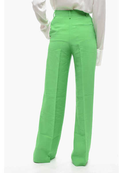 Pantaloni casual THE ANDAMANE Twill Karla Palazzo Pants Green Femei (BM 14044397) 2