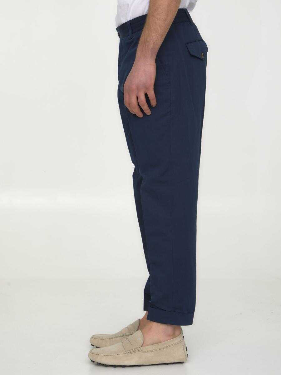 Pantaloni PT TORINO Cotton And Linen Trousers BLUE Barbati (BM 14050037) 3