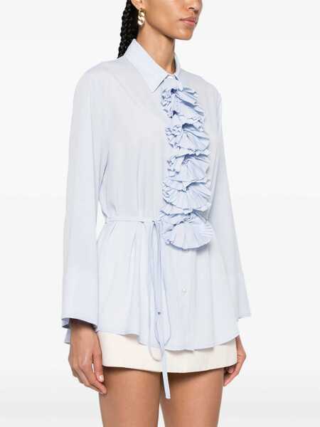 Camasi P.A.R.O.S.H. Light blue shirt with ruffles Light Blue Femei (BM 14058143) 3