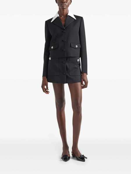 Fuste scurte Prada Prada Satin Skirt Black Femei (BM 14068925) 2