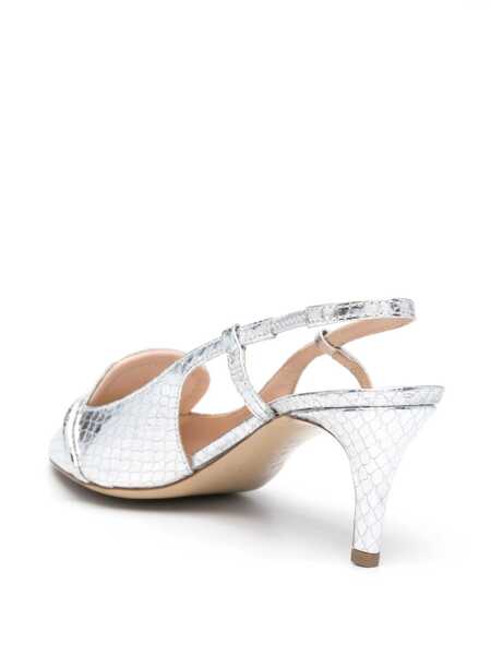 Pantofi cu toc P.A.R.O.S.H. Silver leather sling back Silver Femei (BM 14085317) 3