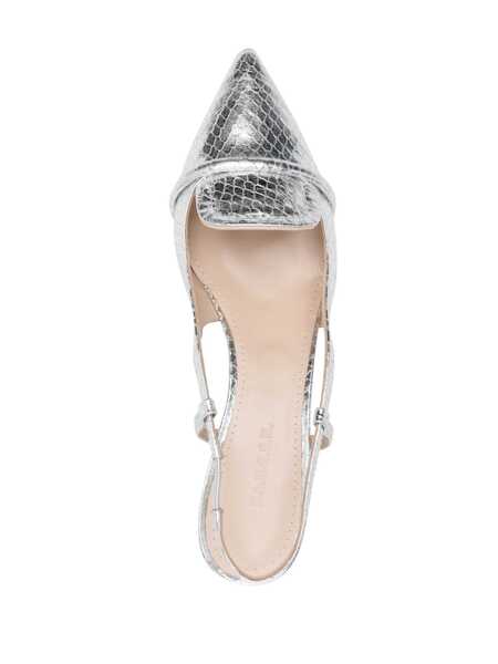 Pantofi cu toc P.A.R.O.S.H. Silver leather sling back Silver Femei (BM 14085317) 4