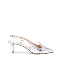 Pantofi cu toc Silver leather sling back Femei