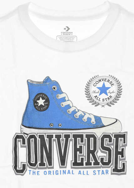 Tricouri Converse All Star Chuck Taylor Renew Printed Crew-Neck T-Shirt White Baieti (BM 14086355) 2
