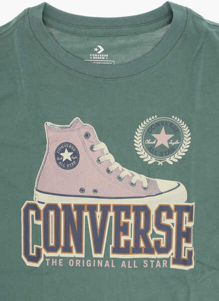 Tricouri Converse All Star Chuck Taylor Renew Printed Crew-Neck T-Shirt Green Baieti (BM 14086358) 2