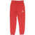 Nike Air Jordan Brushed Cotton Blend Joggers With Embroidered Log Red