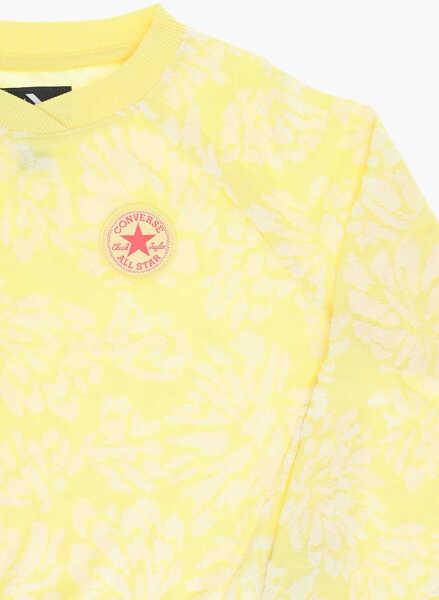 Tricouri Converse All Star Chuck Taylor Floral Jacquard Crew-Neck T-Shirt Yellow Baieti (BM 14086379) 2