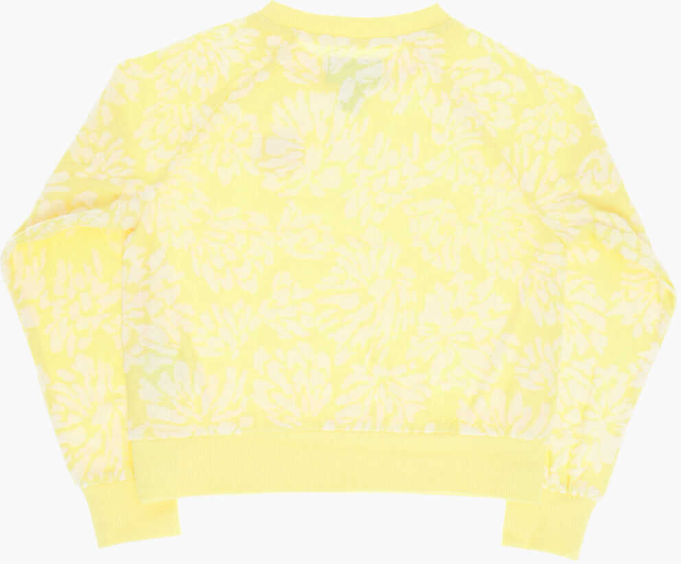 Tricouri Converse All Star Chuck Taylor Floral Jacquard Crew-Neck T-Shirt Yellow Baieti (BM 14086379) 3