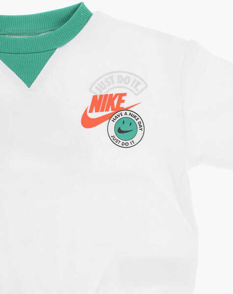 Bluze de trening Nike Fleeced Cotton Blend Crew-Neck Sweatshirt White Baieti (BM 14086403) 2