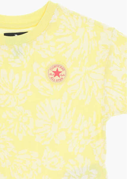Tricouri Converse All Star Chuck Taylor Floral Jacquard Crew-Neck T-Shirt Yellow Baieti (BM 14086421) 2