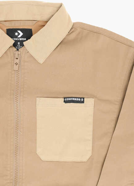 Jachete Converse Double Breast Pokets Color Block Overshirt Brown Fete (BM 14086427) 2