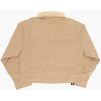 Jachete pentru Fete - Jachete Converse Double Breast Pokets Color Block Overshirt Brown Fete (BM 14086427) - B-mall.ro