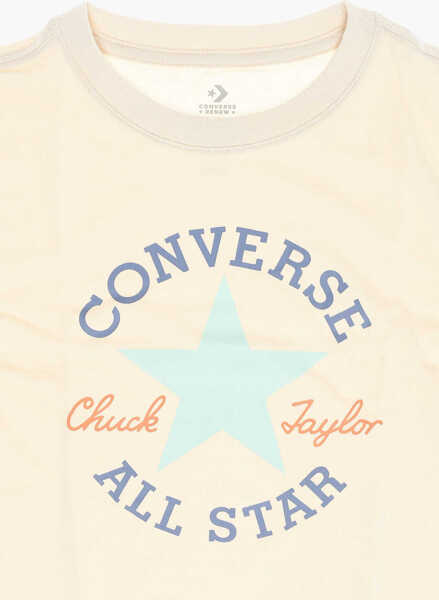 Tricouri Converse All Star Chuck Taylor Maxi Logo Printed Crew-Neck T-Shirt Beige Baieti (BM 14086439) 2