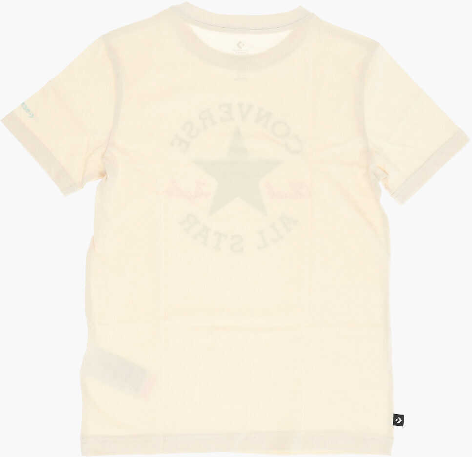 Tricouri Converse All Star Chuck Taylor Maxi Logo Printed Crew-Neck T-Shirt Beige Baieti (BM 14086439) 3