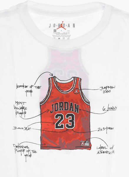 Tricouri Nike Air Jordan Printed Crew-Neck T-Shirt White Baieti (BM 14086442) 2