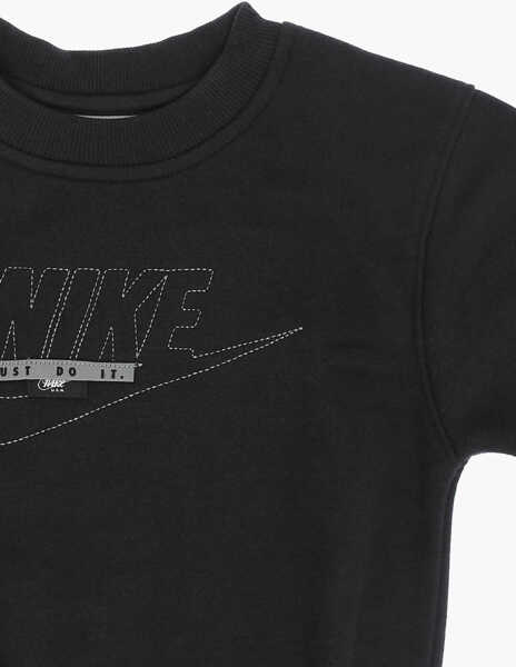 Bluze de trening Nike Fleeced Cotton Blend Crew-Neck Sweatshirt With Embroidered L Black Baieti (BM 14086445) 2