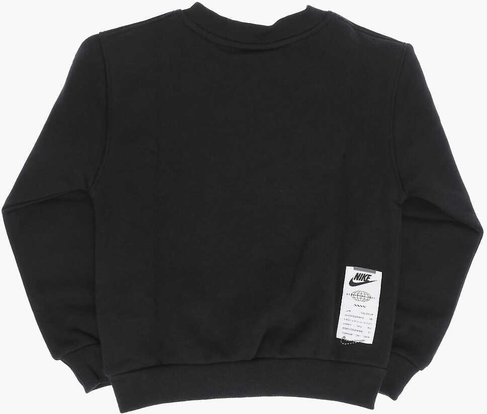 Bluze de trening Nike Fleeced Cotton Blend Crew-Neck Sweatshirt With Embroidered L Black Baieti (BM 14086445) 3