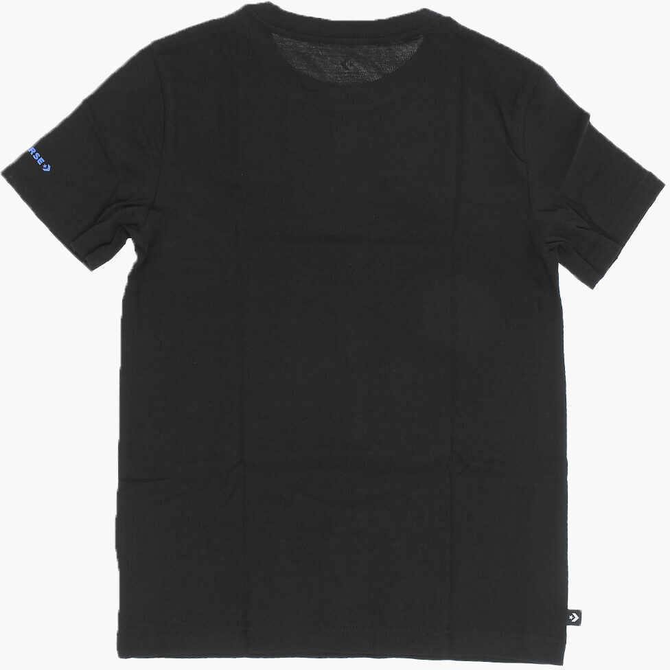 Tricouri Converse All Star Chuck Taylor Frontal Printed Crew-Neck T-Shirt Black Baieti (BM 14086574) 3