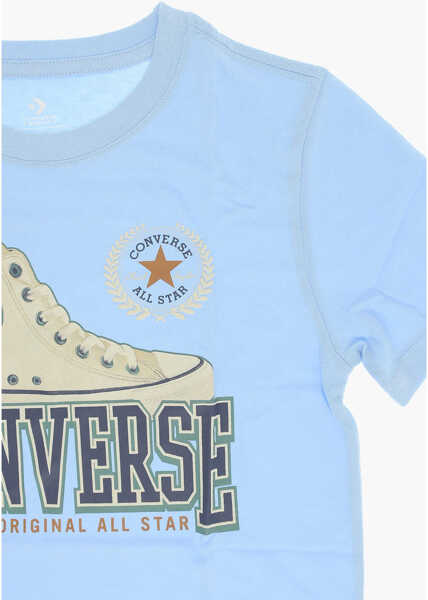Tricouri Converse All Star Chuck Taylor Renew Printed Crew-Neck T-Shirt Light Blue Baieti (BM 14086601) 2