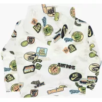 Bluze de trening pentru Baieti - Bluze de trening Nike Printed Fleeced Cotton Blend Hoodie With Patch Pocket White Baieti (BM 14086607) - B-mall.ro