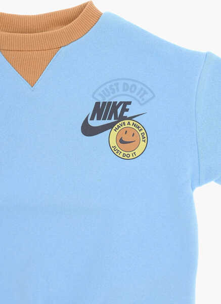Bluze de trening Nike Fleeced Cotton Blend Colorblock Crew-Neck Sweatshirt Light Blue Baieti (BM 14086610) 2