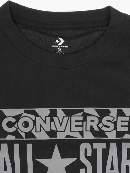 Tricouri Converse All Star Loose Fit Crew-Neck T-Shirt With Printed Logo Black Baieti (BM 14086619) 2