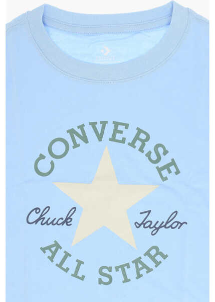 Tricouri Converse All Star Chuck Taylor Maxi Logo Printed Crew-Neck T-Shirt Light Blue Baieti (BM 14086625) 2