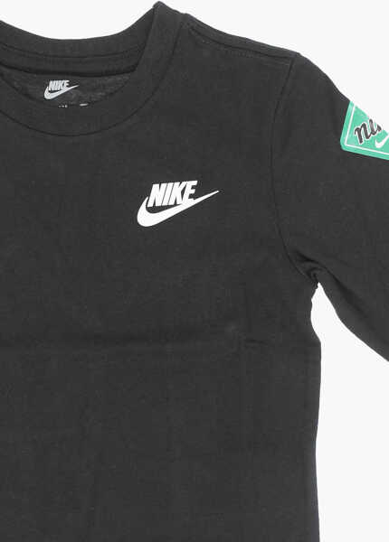 Tricouri Nike Long Sleeve Retro Sticker Crew-Neck T-Shirt Black Baieti (BM 14086631) 2
