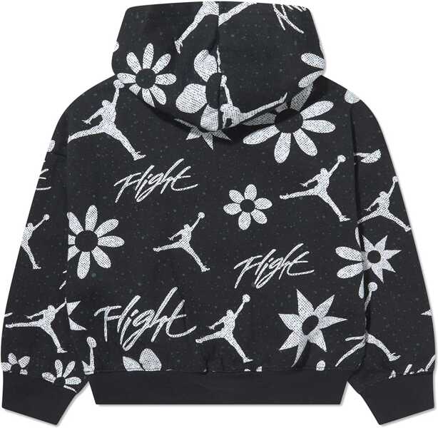 Bluze de trening Nike Air Jordan Floral Patterned Fleeced Cotton Blend Hoodie Black Baieti (BM 14096033) 2
