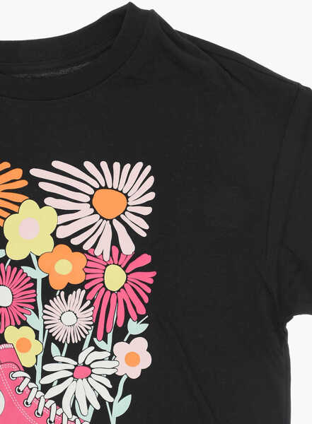 Tricouri Converse All Star Chcuk Taylor Floral Printed Boyfriend Crew-Neck T-S Black Baieti (BM 14096045) 2