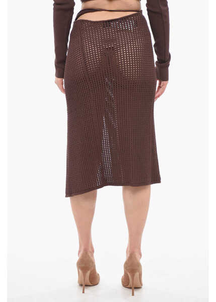 Fuste lungi ANDREADAMO Woven Knit Wrap Skirt Brown Femei (BM 14096054) 3