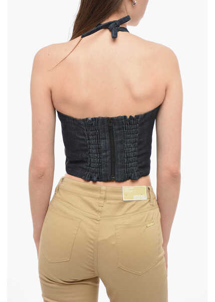 Bluze THE MANNEI Cut-Out Aspos Corset With Contrasting Stitching Blue Femei (BM 14096450) 3