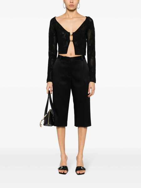 Cardigane Blumarine Blumarine Embroidered Cropped Cardigan Black Femei (BM 14098454) 2