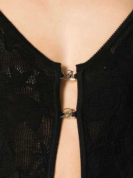 Cardigane Blumarine Blumarine Embroidered Cropped Cardigan Black Femei (BM 14098454) 5