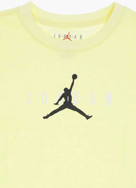 Tricouri Nike Air Jordan Solid Color Crew-Neck T-Shirt With Printed Logo Yellow Baieti (BM 14105510) 2